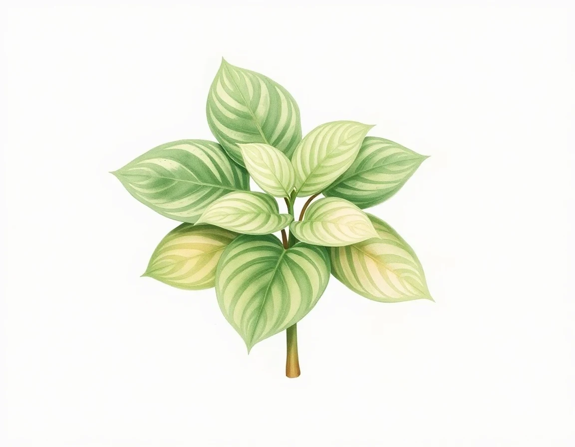 Watercolor illustration of Hosta 'Academy Rivendell'