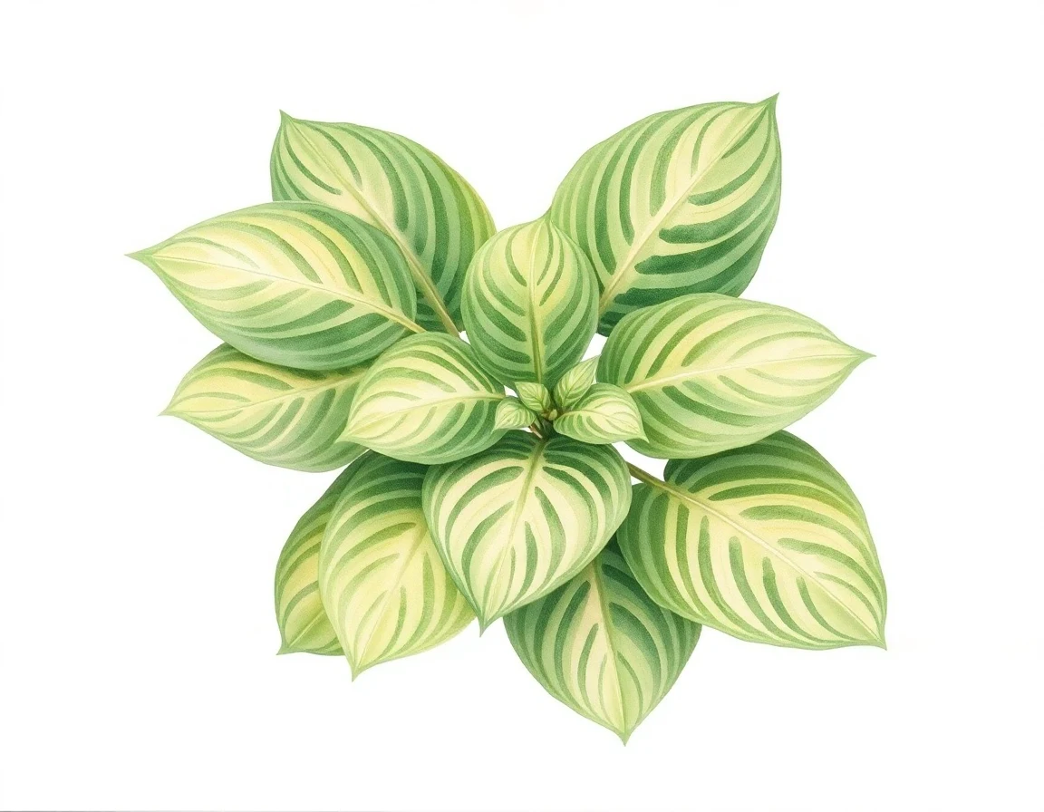 Watercolor illustration of Hosta 'Ain’t Misbehavin'