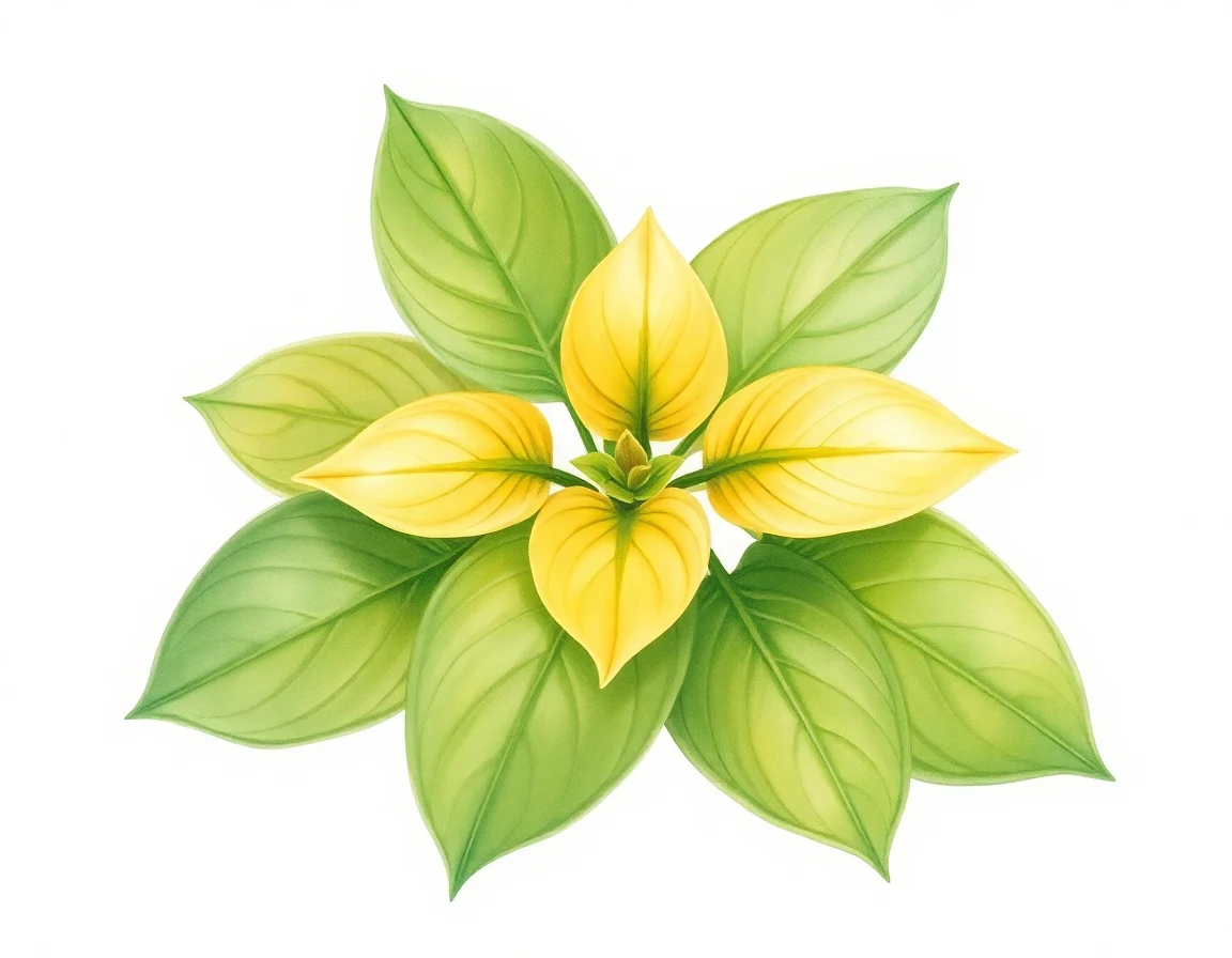 Watercolor illustration of Hosta 'Alakazaam'