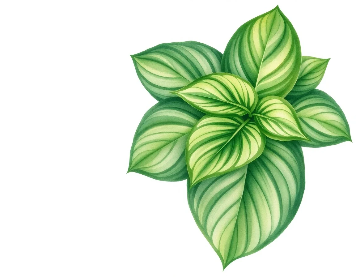 Watercolor illustration of Hosta 'Allegan Emperor'