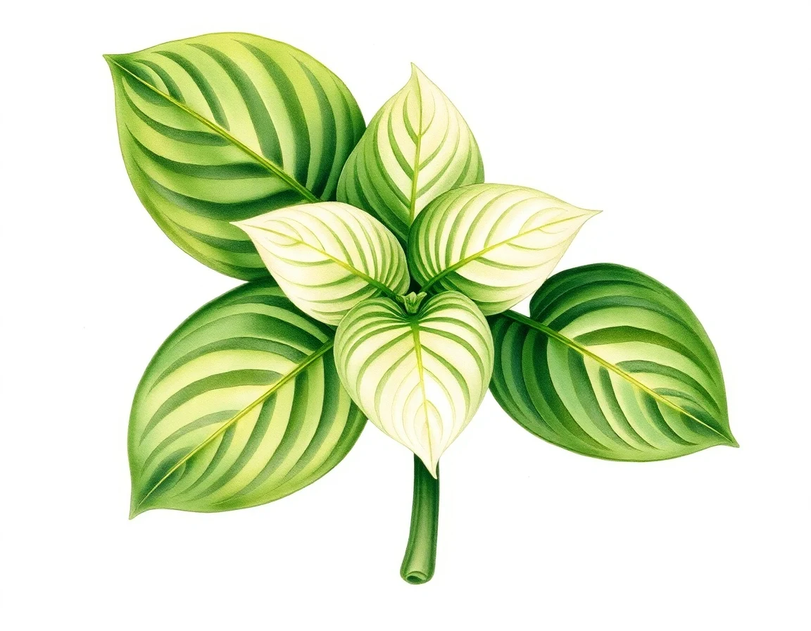 Watercolor illustration of Hosta 'Allegheny River'