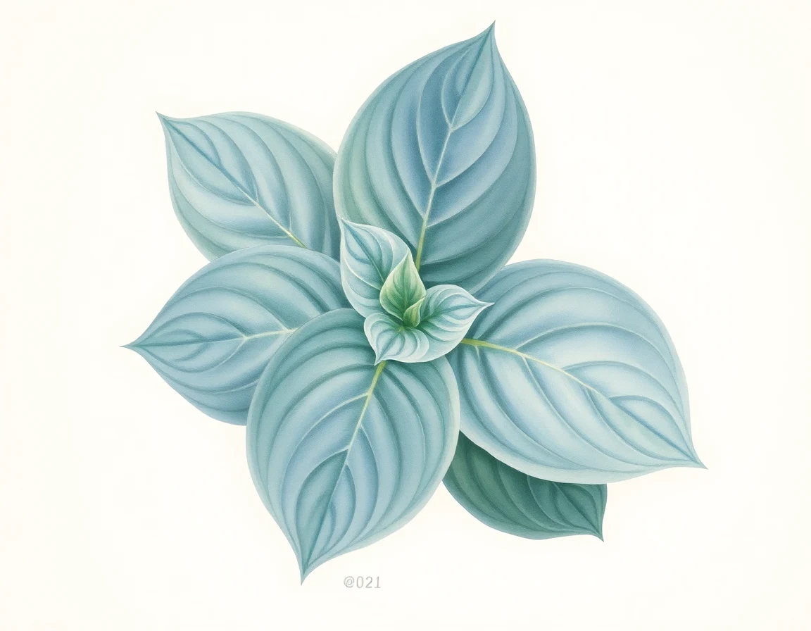 Watercolor illustration of Hosta 'Alleyne Cook'
