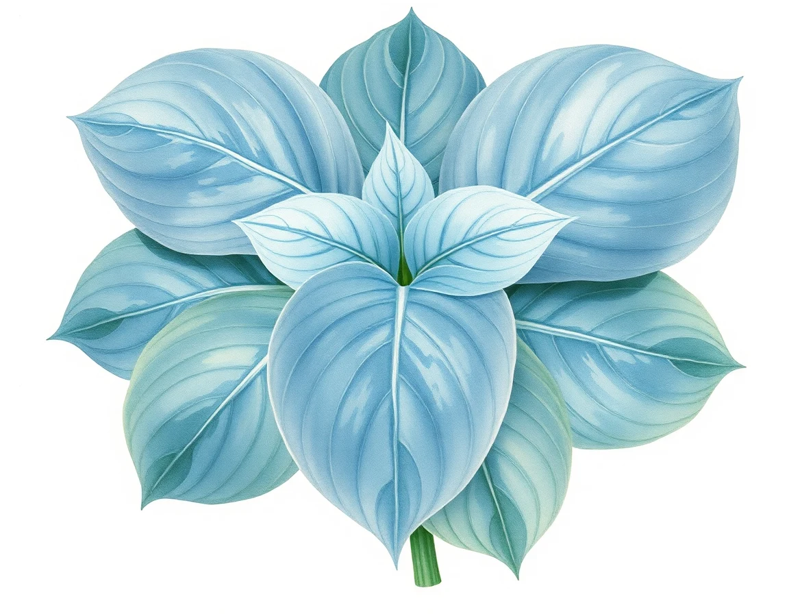 Watercolor illustration of Hosta 'Amber Waves of Grain'