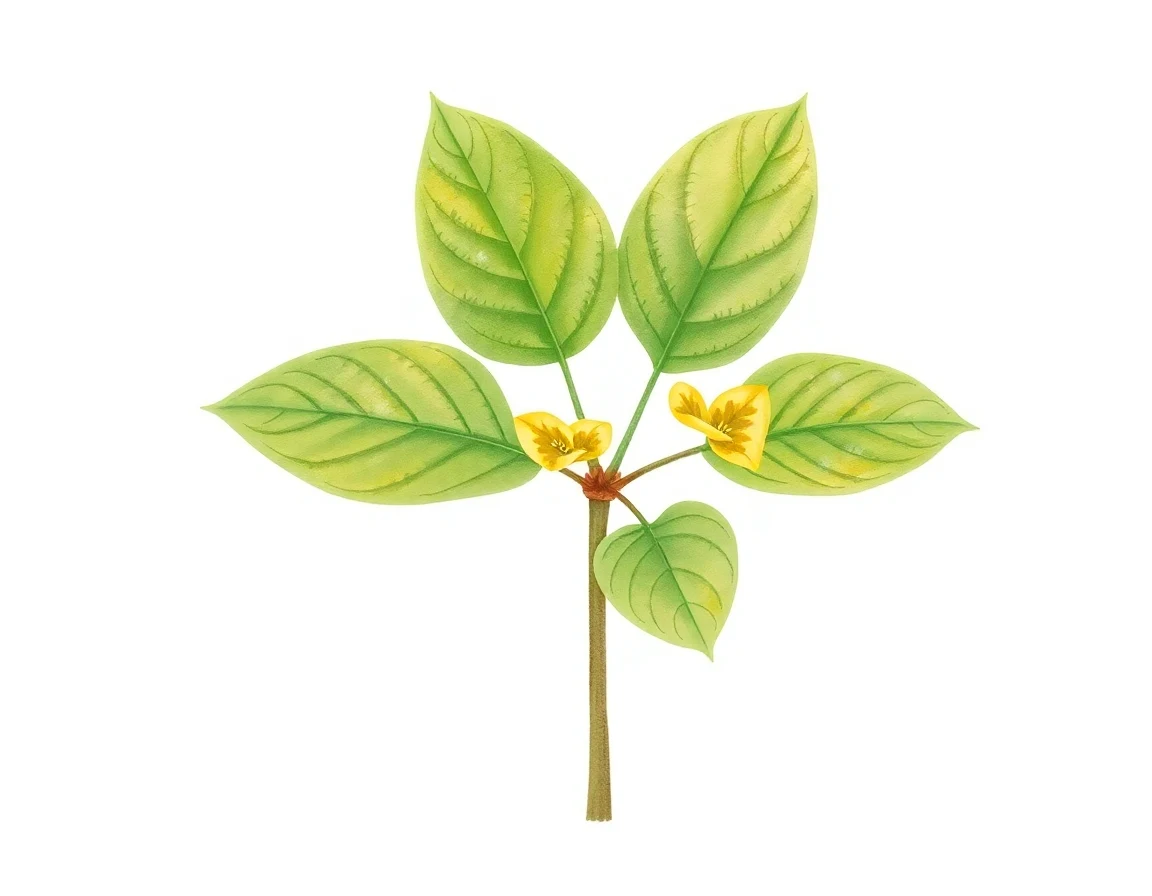Watercolor illustration of Hosta 'American Gold Edge'