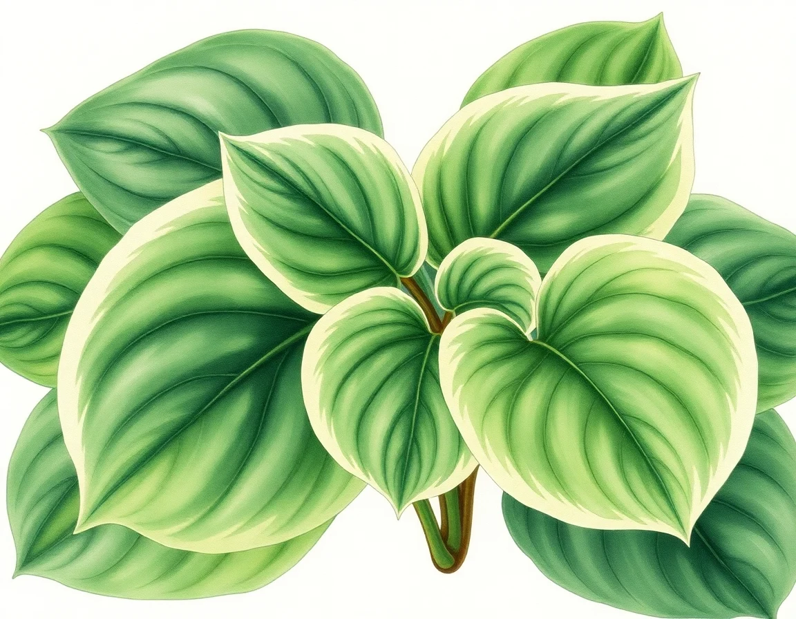 Watercolor illustration of Hosta 'Amethyst Joy'