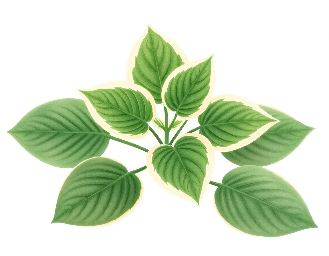 Watercolor illustration of Hosta 'An Arrow for Easton'