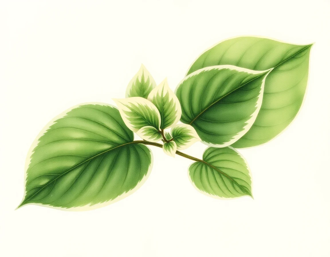 Watercolor illustration of Hosta 'Andromeda'