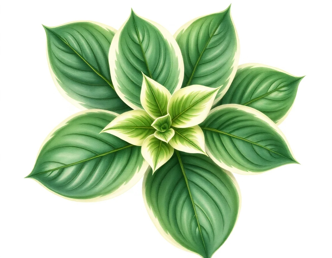 Watercolor illustration of Hosta 'Apple Court'