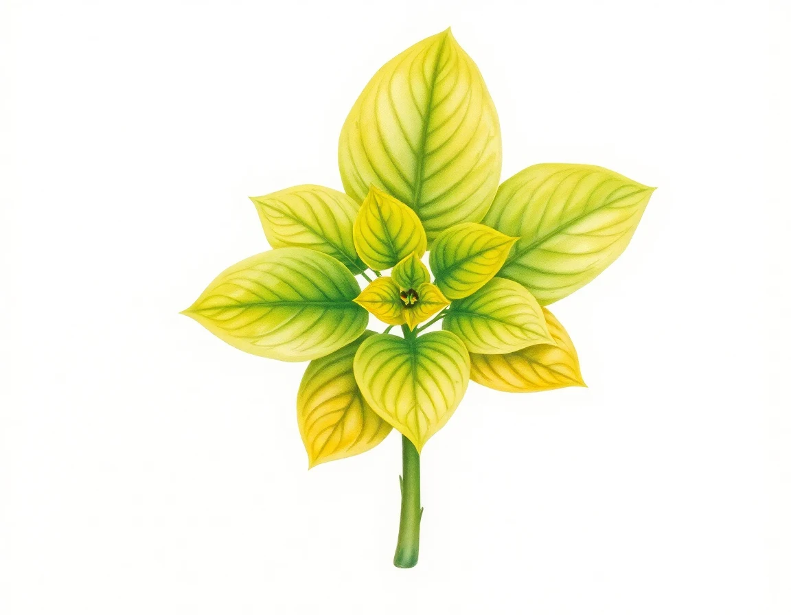 Watercolor illustration of Hosta 'Apple Green'