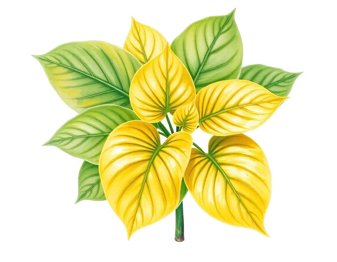 Watercolor illustration of Hosta 'Arctic Sunset'