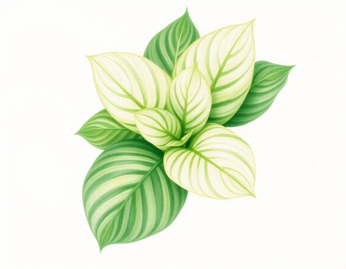 Watercolor illustration of Hosta 'Aroma of Arbutus'
