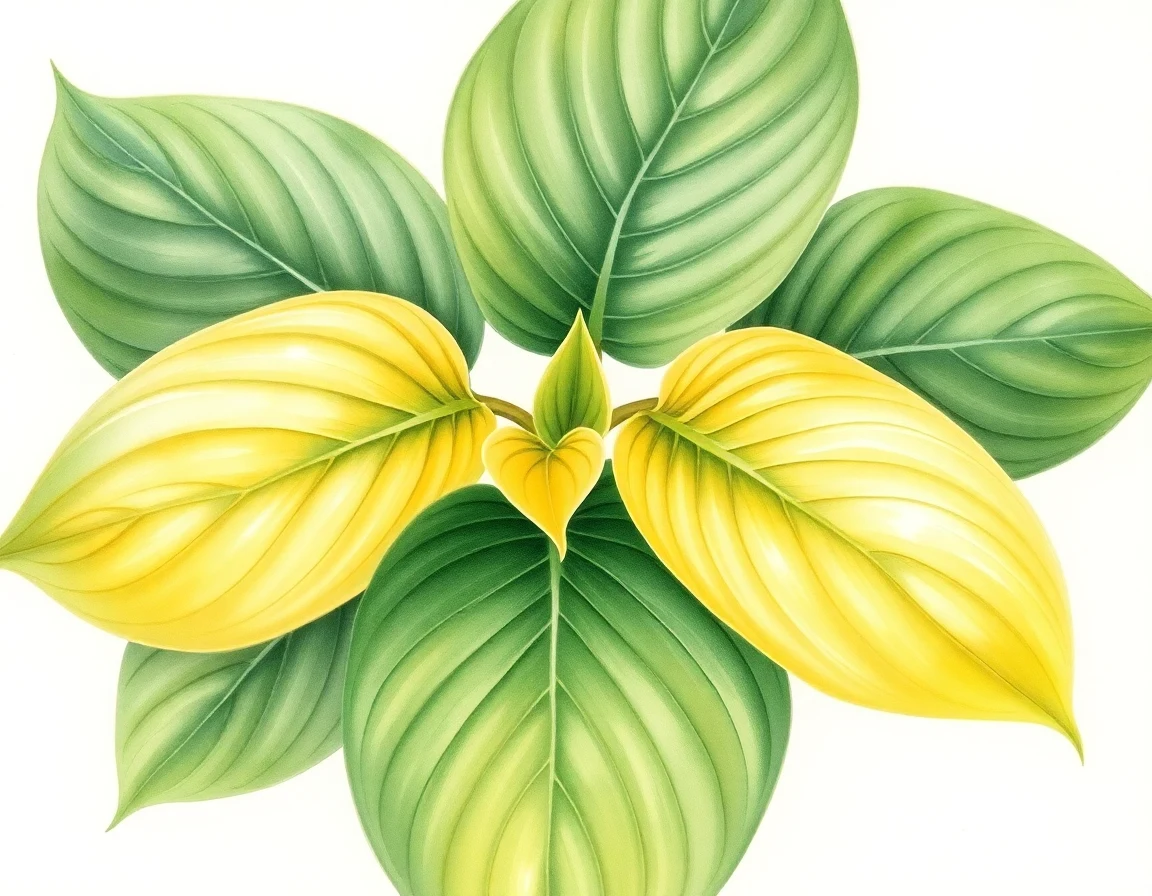 Watercolor illustration of Hosta 'Aspen Gold'