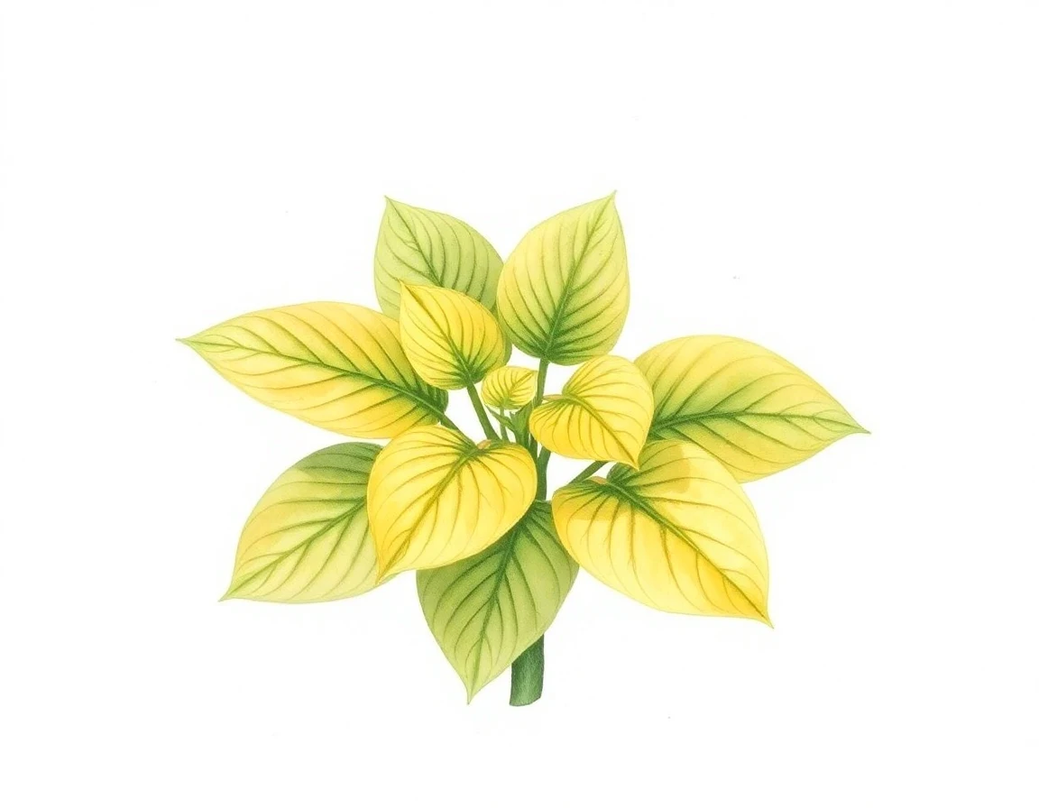 Watercolor illustration of Hosta 'Bali Hai'