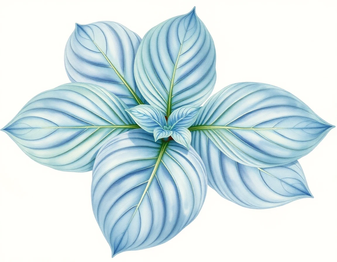 Watercolor illustration of Hosta 'Ballroom Bubbles'