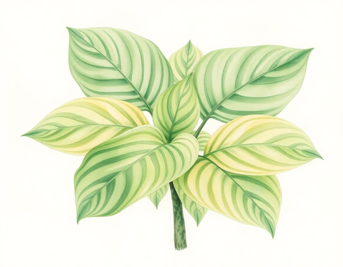 Watercolor illustration of Hosta 'Belle Vernon Beauty'