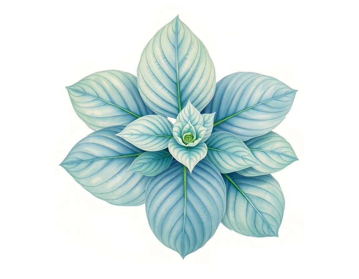 Watercolor illustration of Hosta 'Bellville Giant'