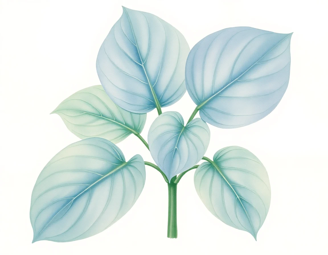 Watercolor illustration of Hosta 'Benedict Arnold'
