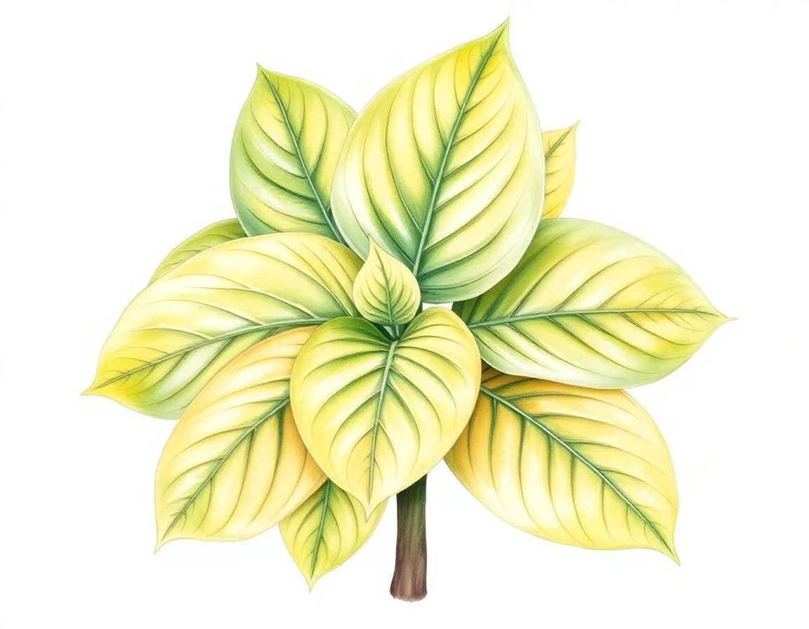 Watercolor illustration of Hosta 'Benediction'