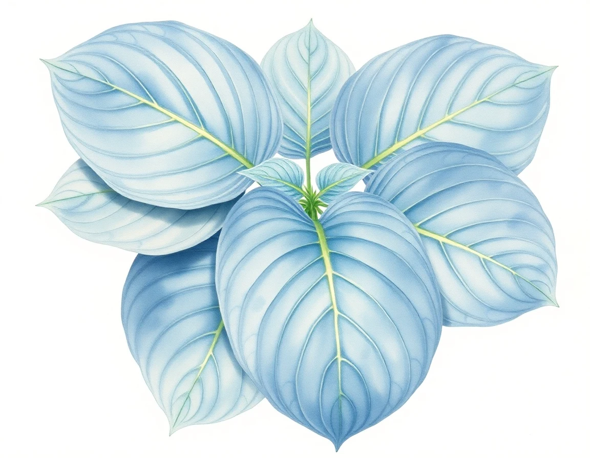 Watercolor illustration of Hosta 'Big Fella'