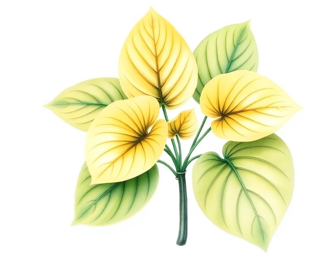 Watercolor illustration of Hosta 'Bill and Eleanor'