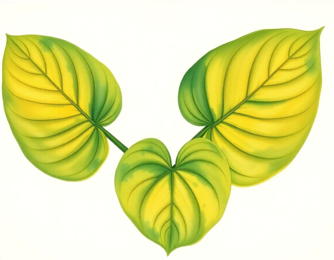 Watercolor illustration of Hosta 'Birchwood Gold'