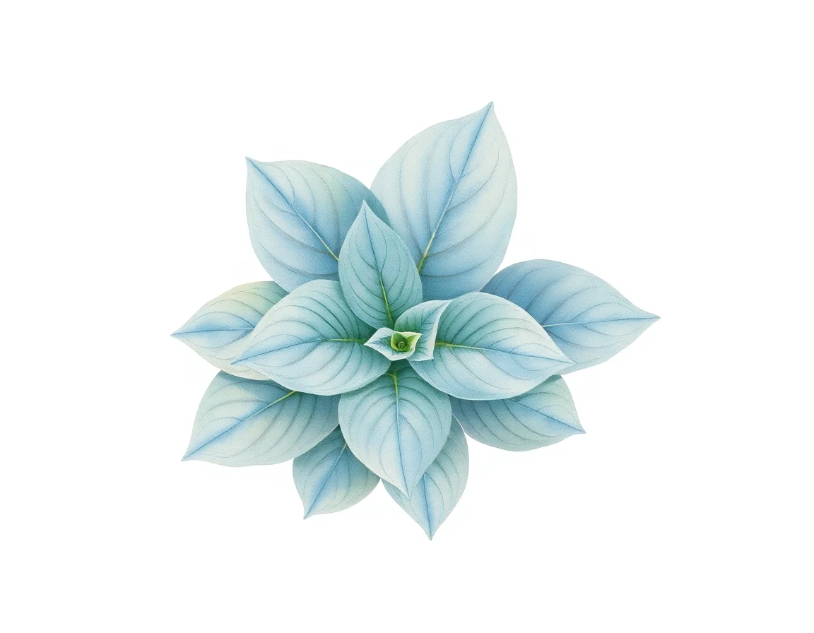 Watercolor illustration of Hosta 'Blue Lollipop'
