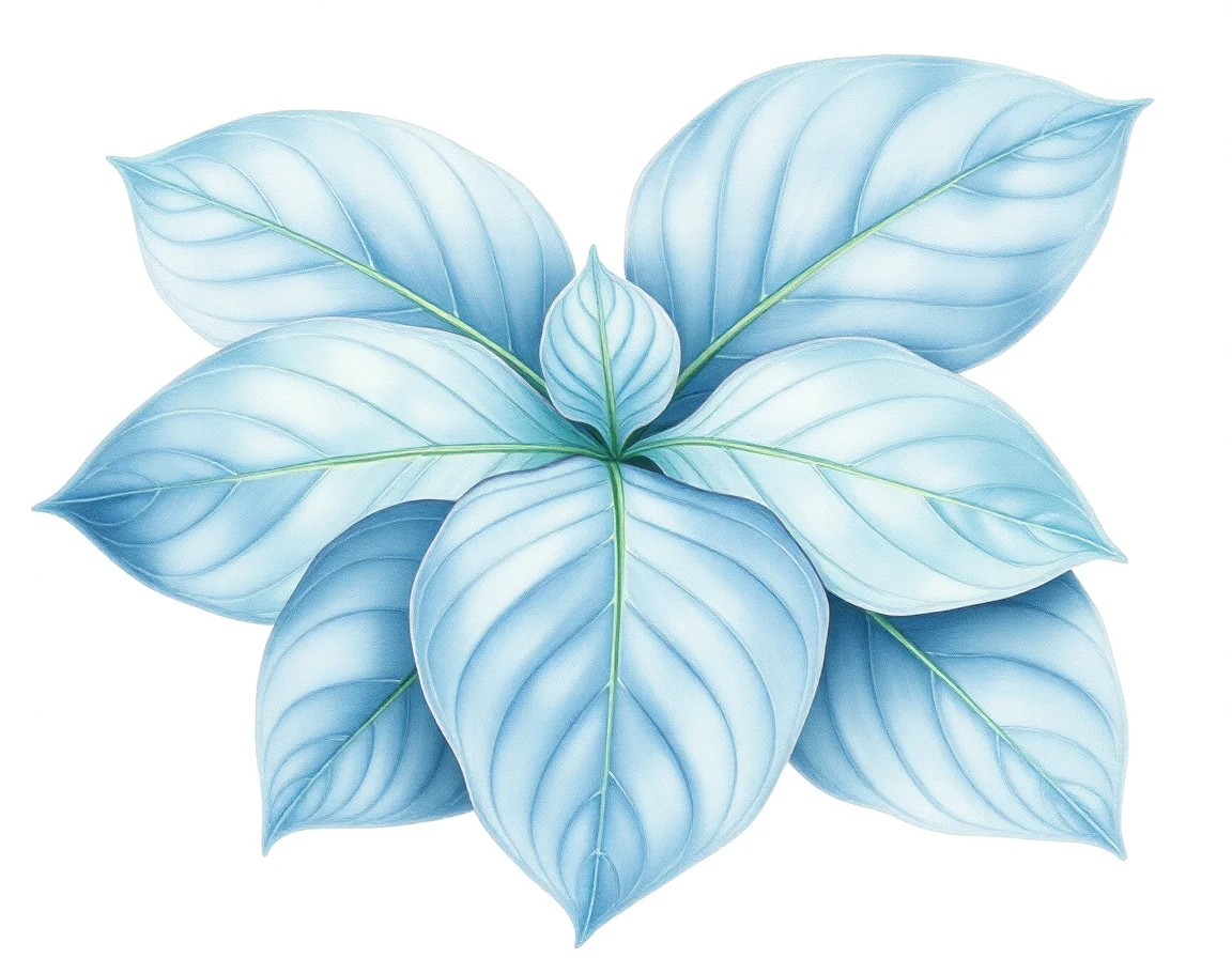 Watercolor illustration of Hosta 'Blue Ox'