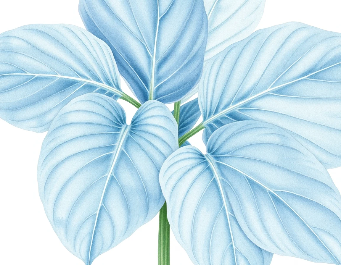 Watercolor illustration of Hosta 'Blue Skirt'
