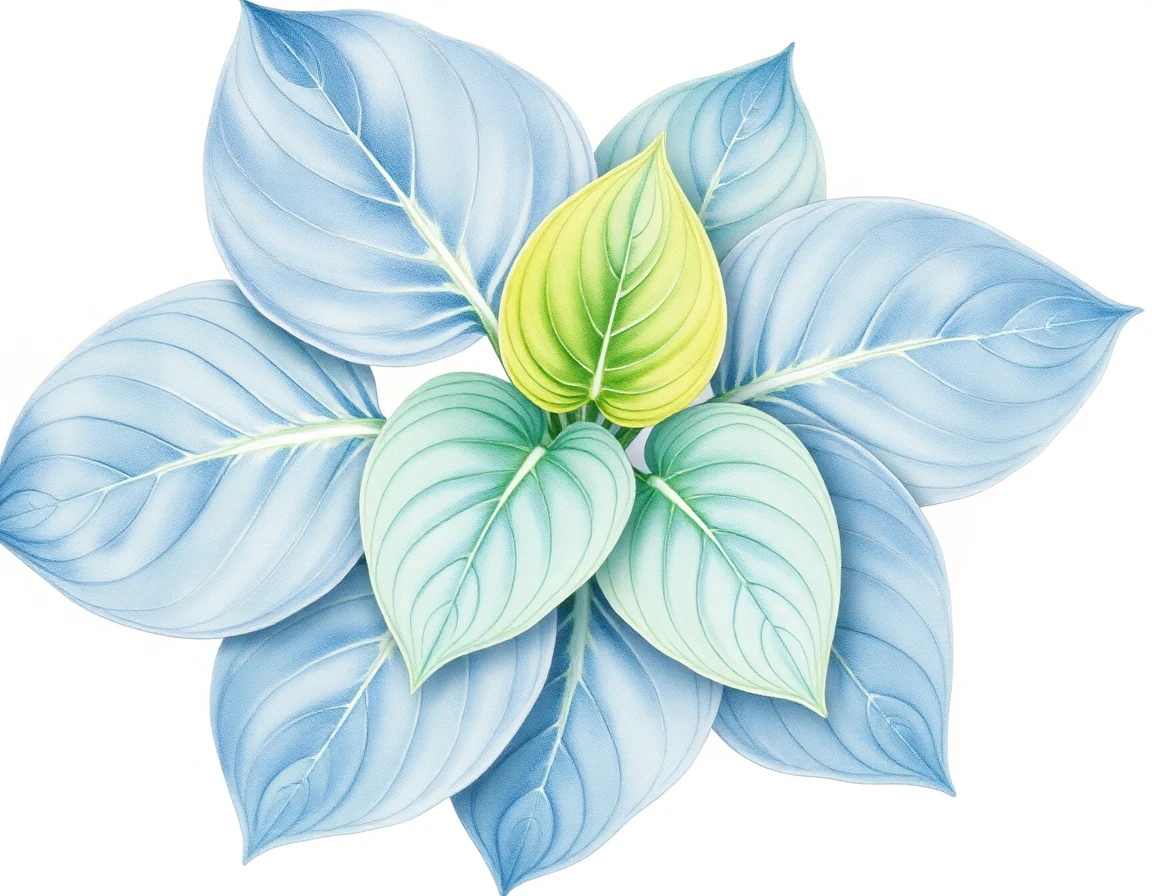 Watercolor illustration of Hosta 'Bonnie'