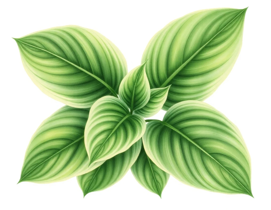 Watercolor illustration of Hosta 'Breeder's Choice'