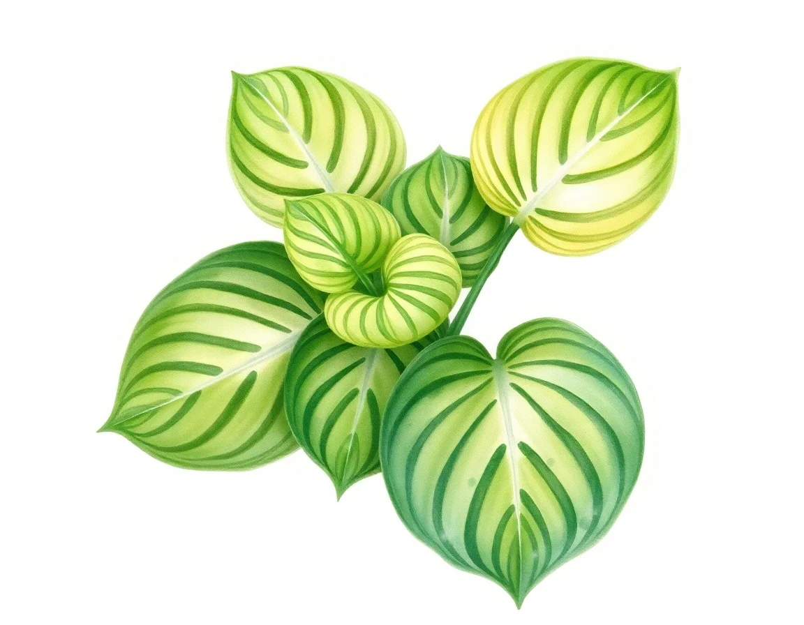 Watercolor illustration of Hosta 'Bri Bear'