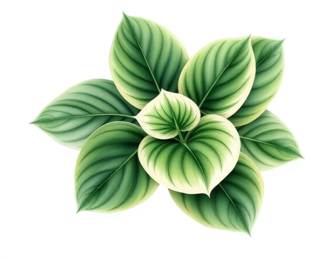 Watercolor illustration of Hosta 'Brief Encounter'