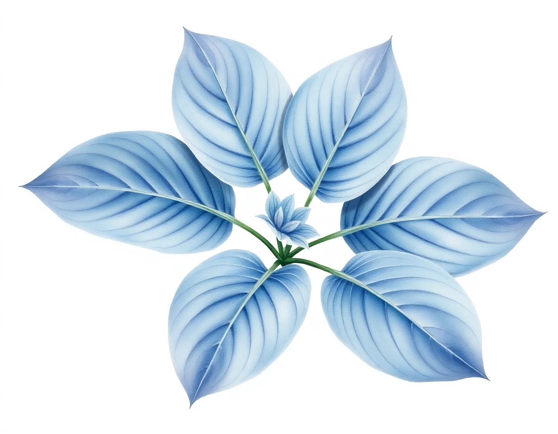 Watercolor illustration of Hosta 'Bright Eyed Ellie'