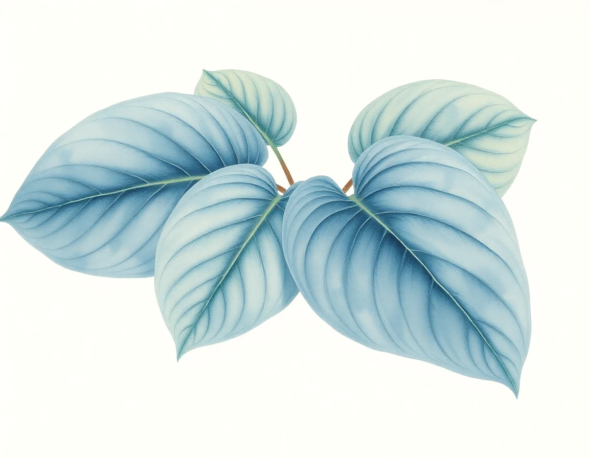 Watercolor illustration of Hosta 'Brother Stefan'