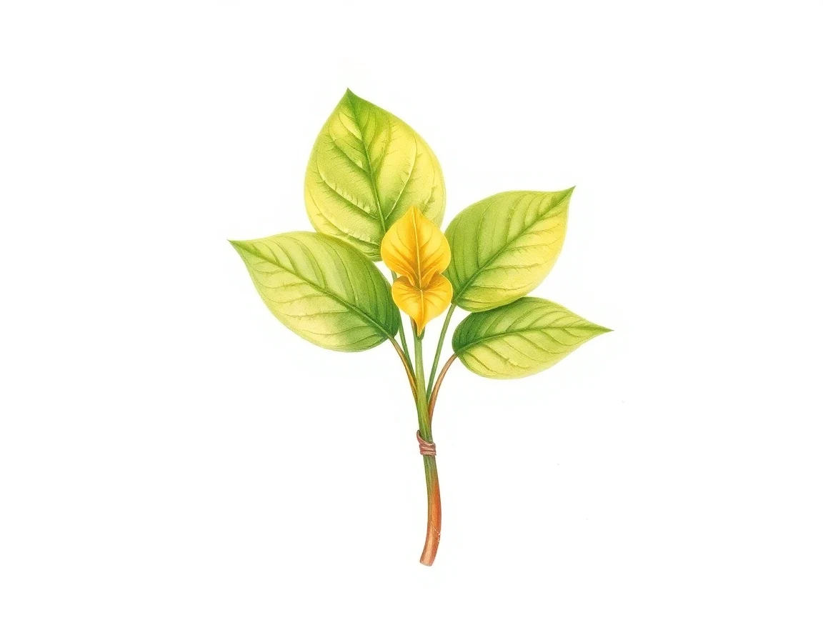 Watercolor illustration of Hosta 'Buffalo Amber Waves'
