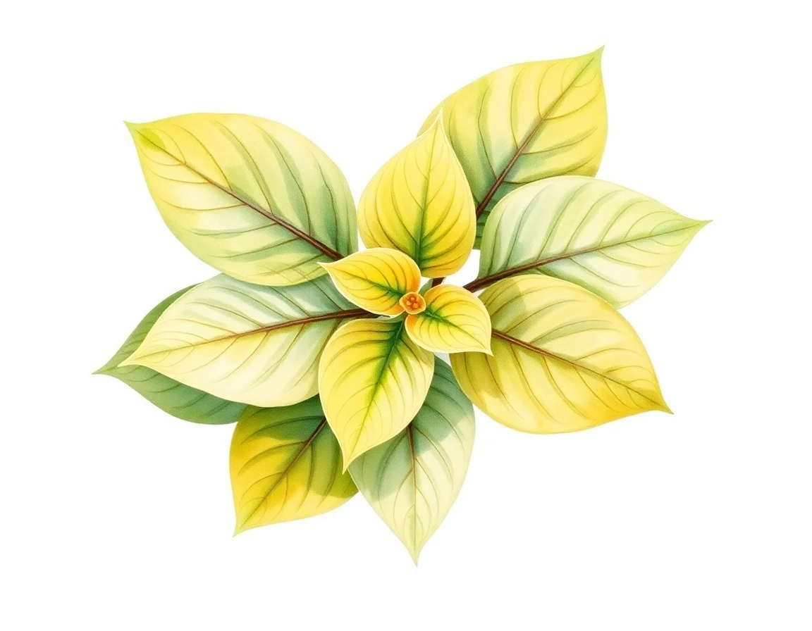 Watercolor illustration of Hosta 'Butter and Eggs'