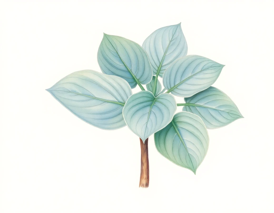 Watercolor illustration of Hosta 'Bye Bob'