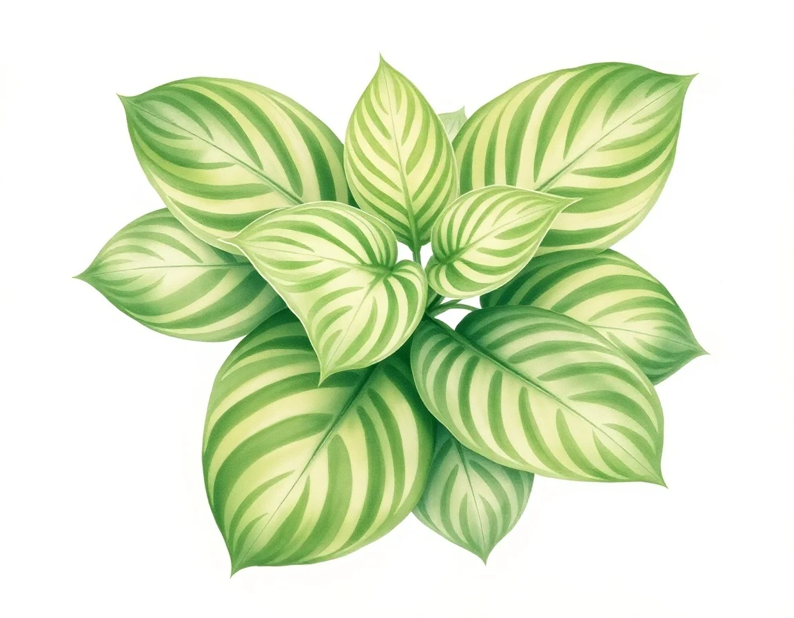 Watercolor illustration of Hosta 'Canby'