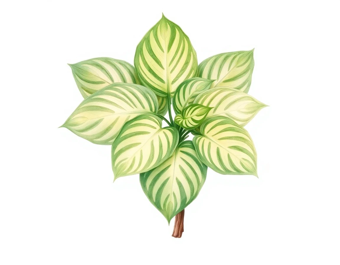 Watercolor illustration of Hosta 'Candle Wax'