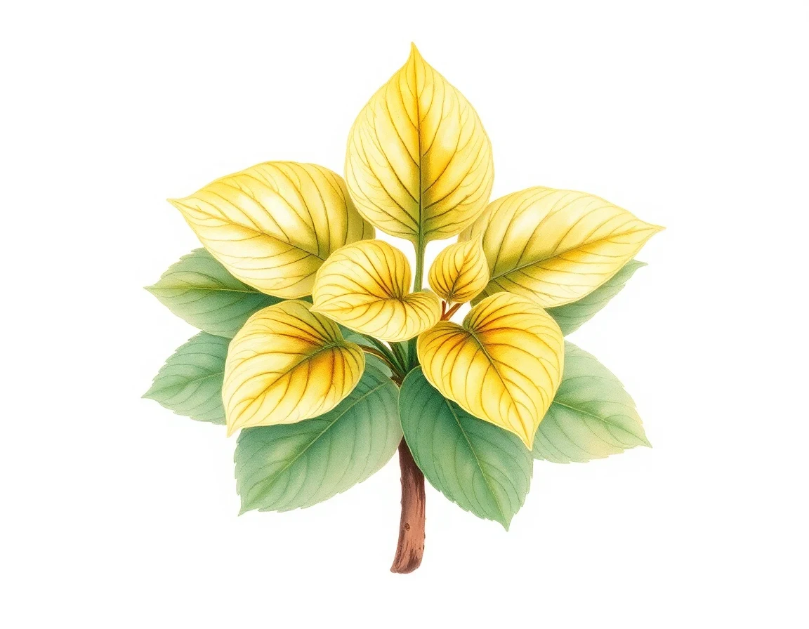 Watercolor illustration of Hosta 'Cat's Meow'