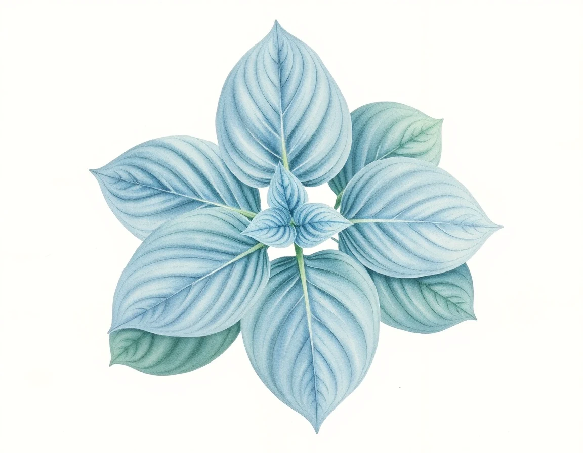 Watercolor illustration of Hosta 'Cease Fire'