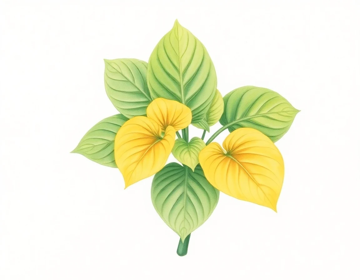 Watercolor illustration of Hosta 'Changeling'