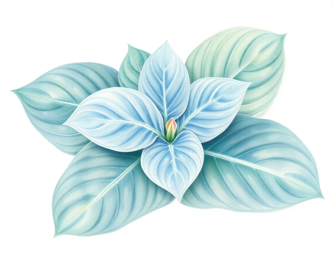 Watercolor illustration of Hosta 'Chariots of Fire'