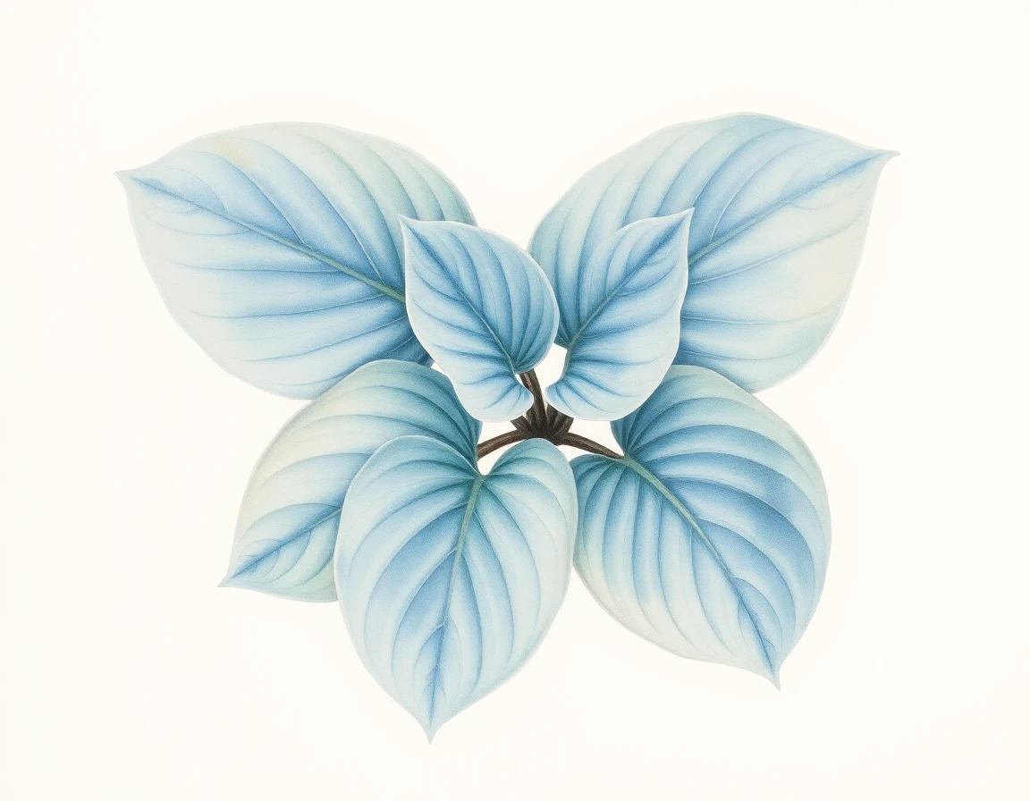 Watercolor illustration of Hosta 'Charlie's Angels'