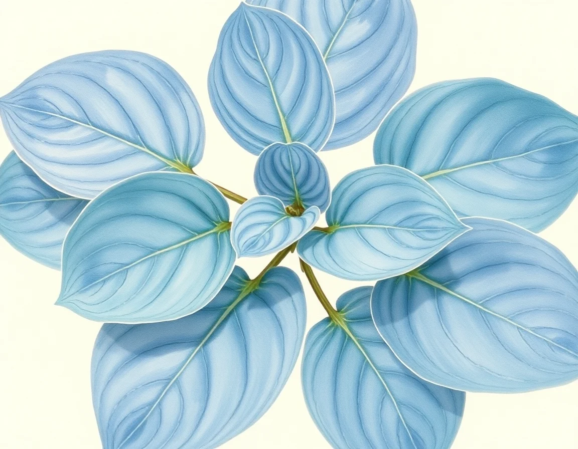 Watercolor illustration of Hosta 'Charlotte's Web'
