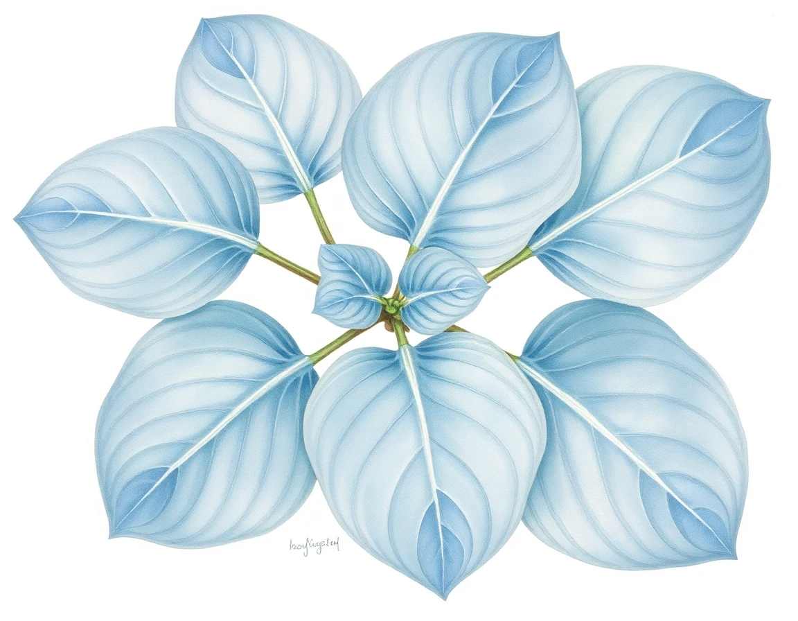 Watercolor illustration of Hosta 'Chesieres Jasmin's Hope'