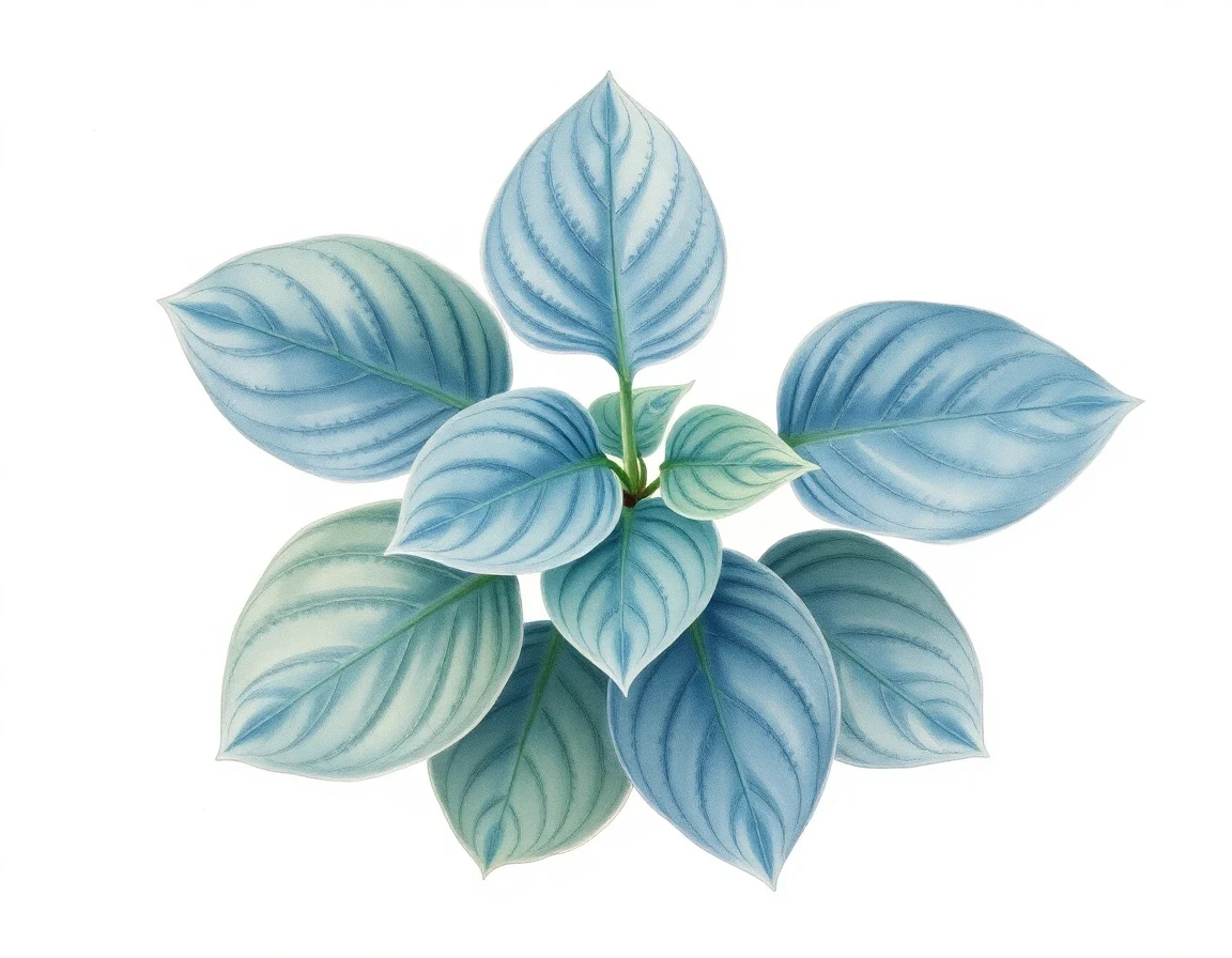 Watercolor illustration of Hosta 'Chivalry'