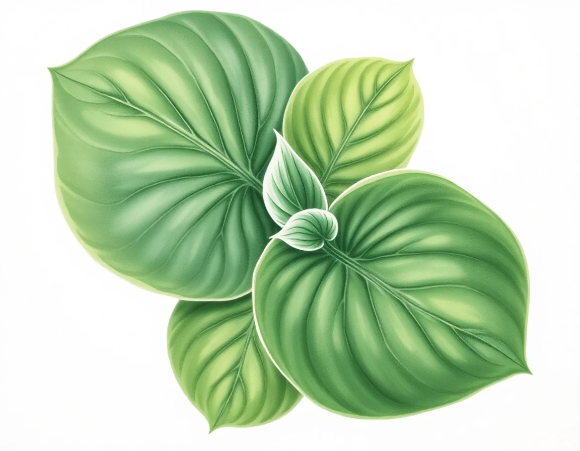 Watercolor illustration of Hosta 'Chocolate Ripple'