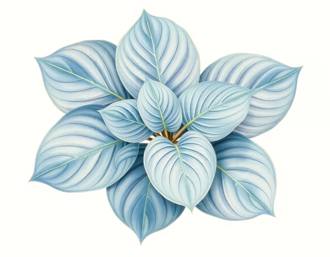 Watercolor illustration of Hosta 'Chopsticks'