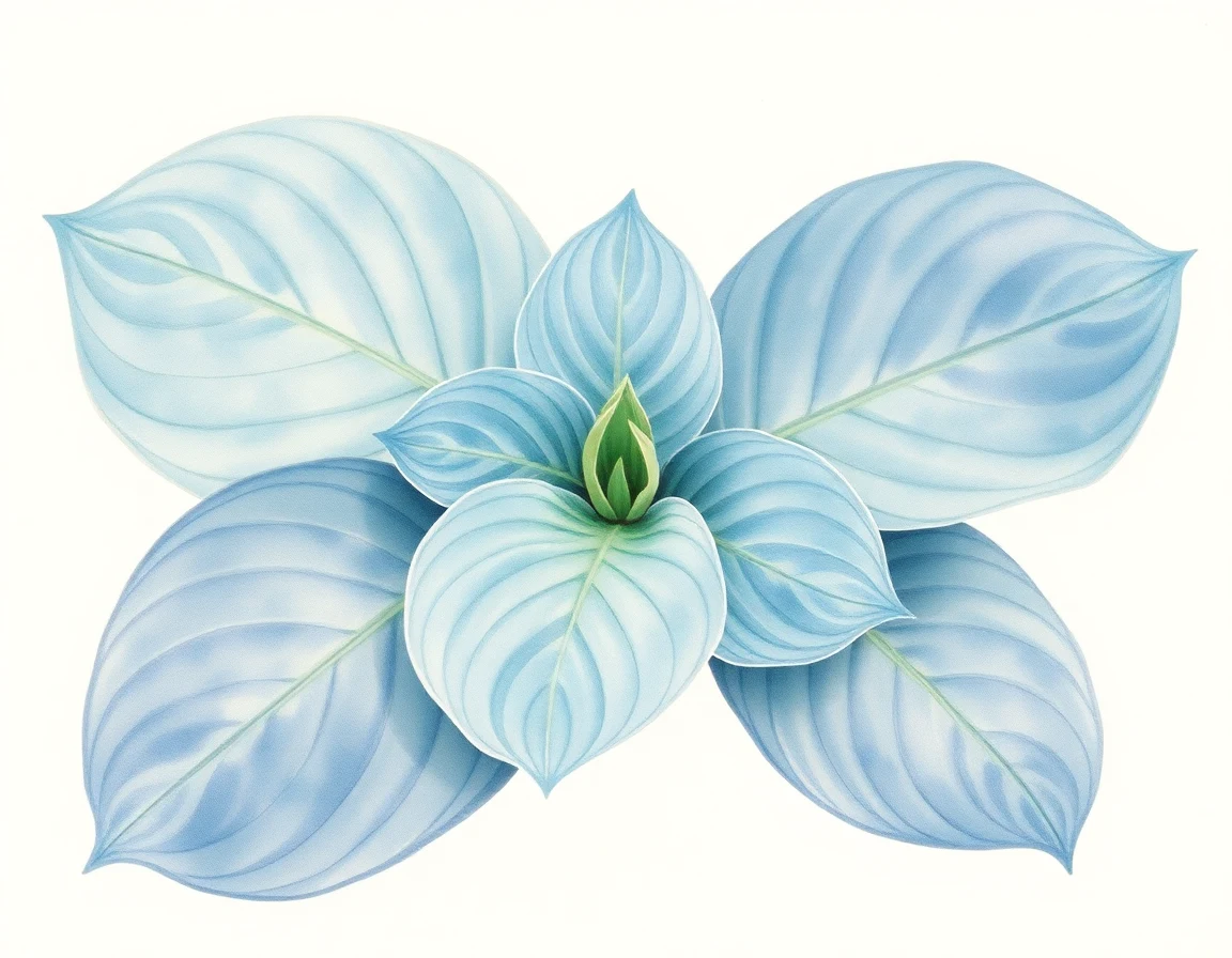 Watercolor illustration of Hosta 'Chromosphere'